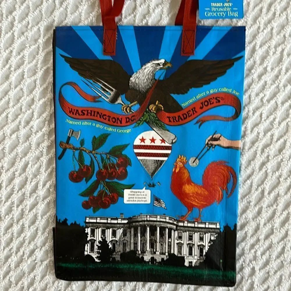Trader Joe’s Plastic Reusable Shopping Tote Bag 6 Gallon Washington DC